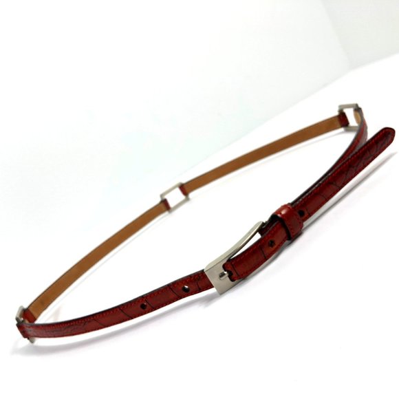 Giorgio Armani Narrow Croc Belt Leather 70/28